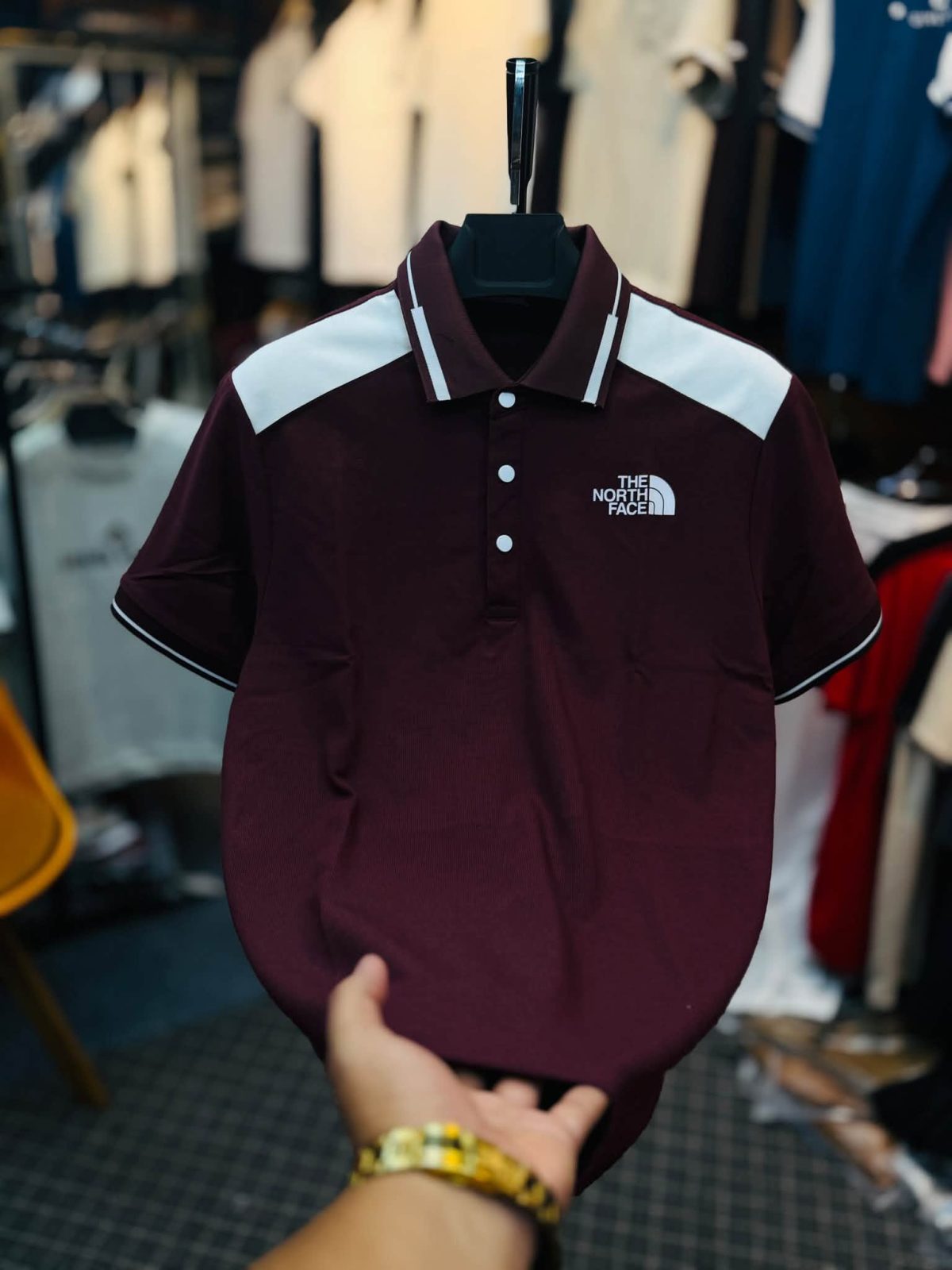 Contrast Shoulder Polo Shirt - Image 3